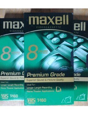 Maxell 213030 VHS T160 Standard Grade - 3 Pack